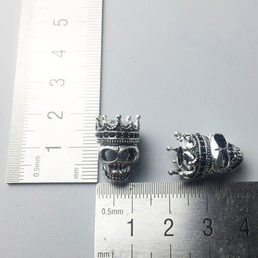 Silver & Zirconia Men's Skull King Bracelet-6